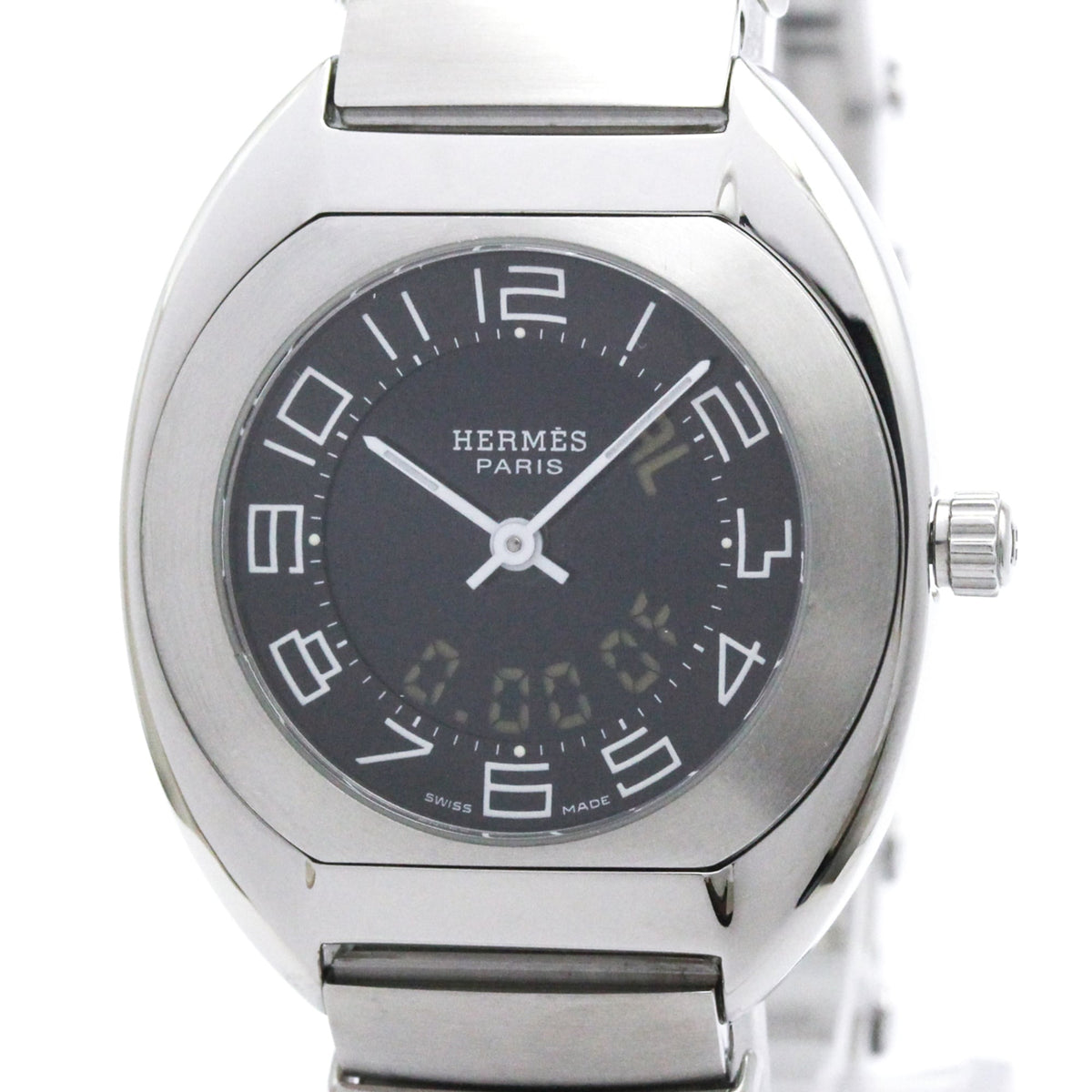 HERMES Espace Stainless Steel Quartz Ladies Watch ES1.210 Polished — Very Good