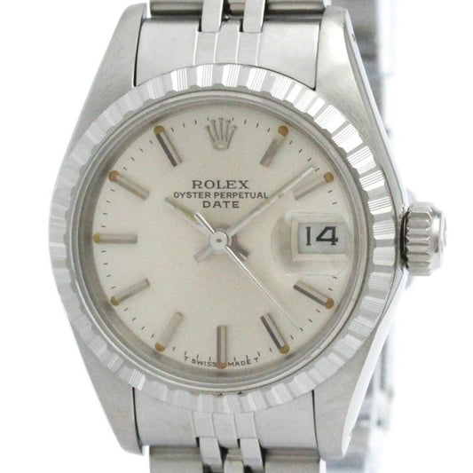 ROLEX Oyster Perpetual Date 69240 18K White Gold Steel Automatic Watch