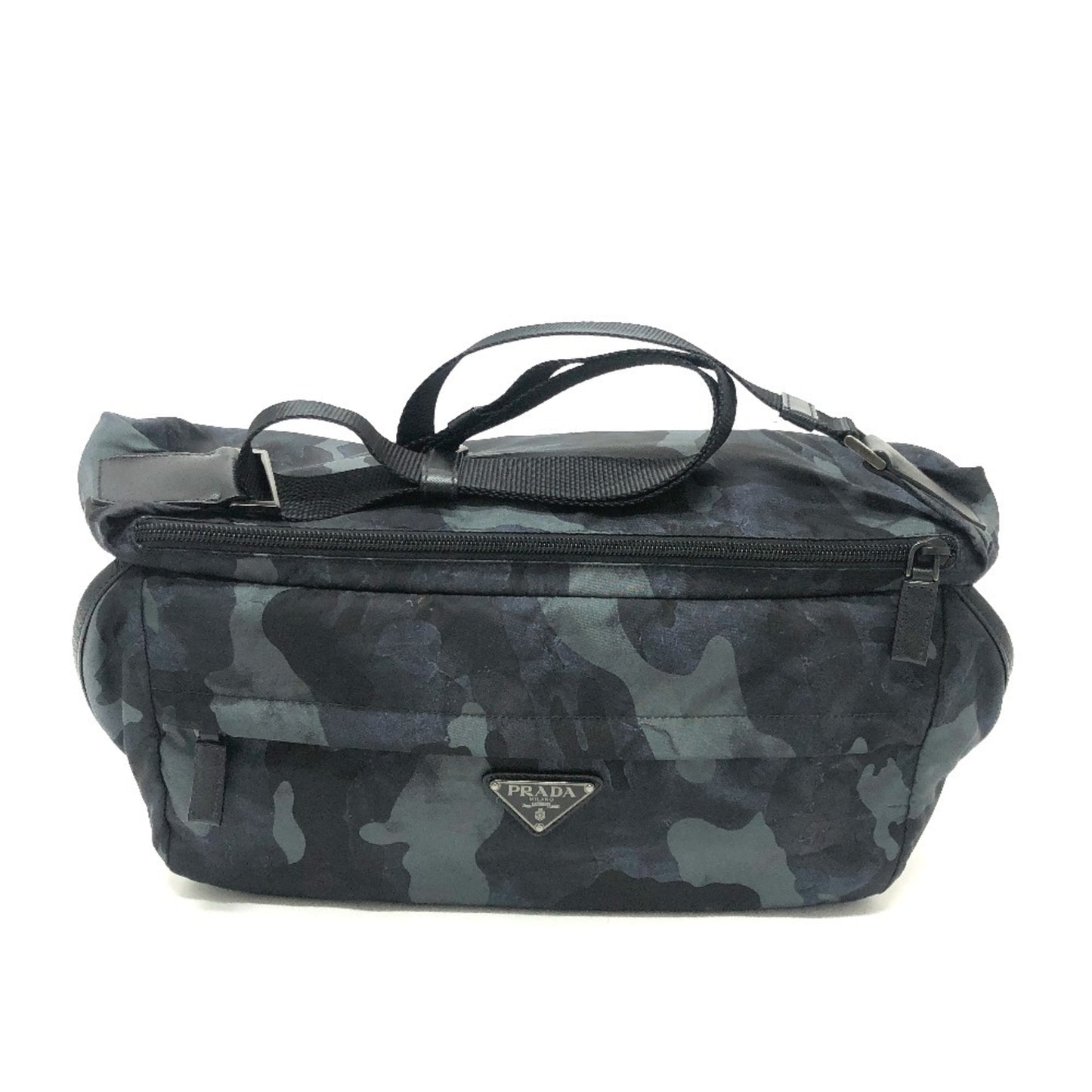 PRADA 2VH991 Triangle Logo Camouflage Crossbody Bag, Shoulder Body Nylon, Men's, Blue