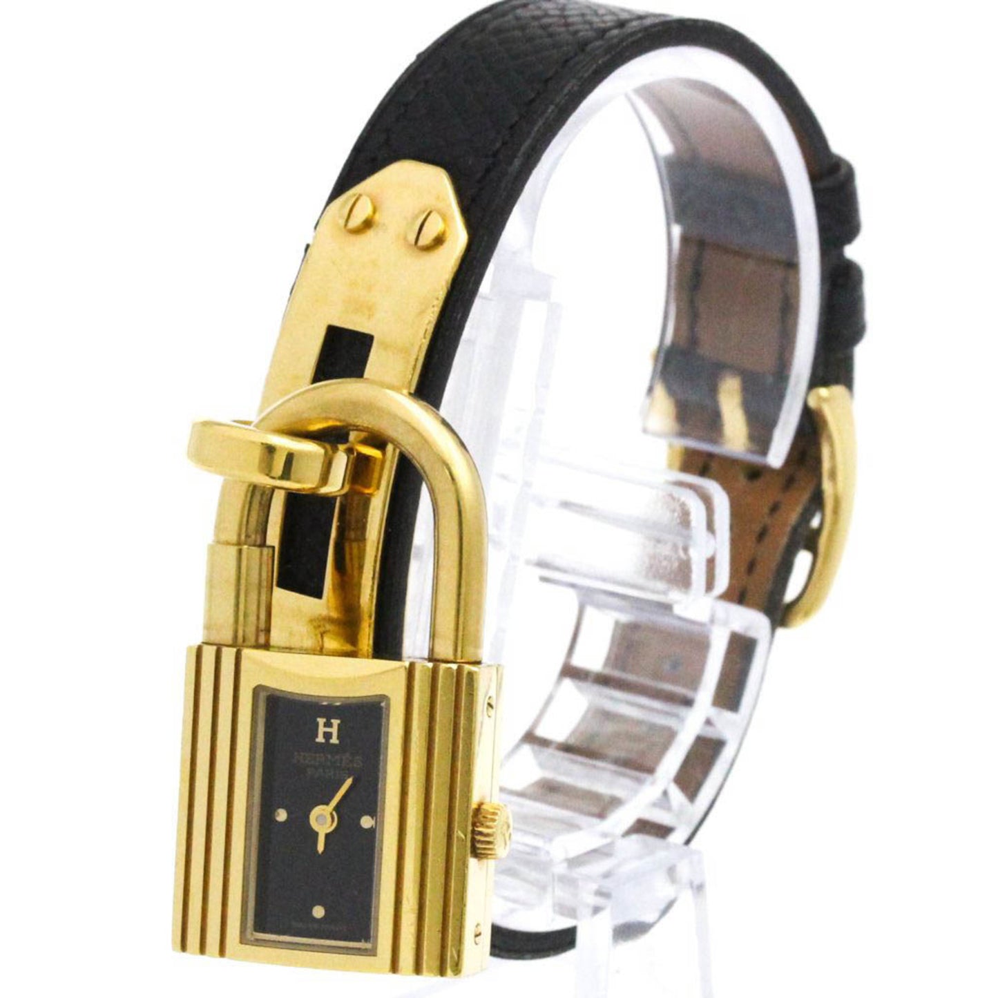 HERMES Kelly Watch Gold Plated Leather Quartz Ladies Watch