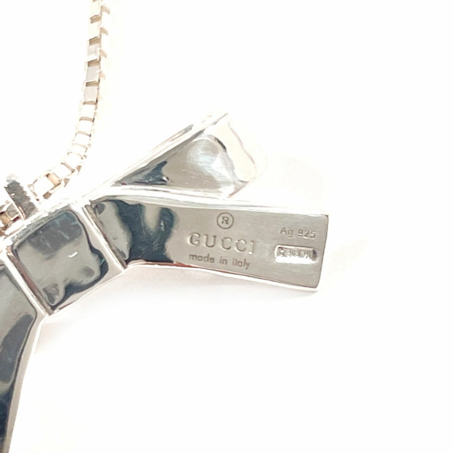 GUCCI Ribbon Necklace, 925 Sterling Silver, Women's