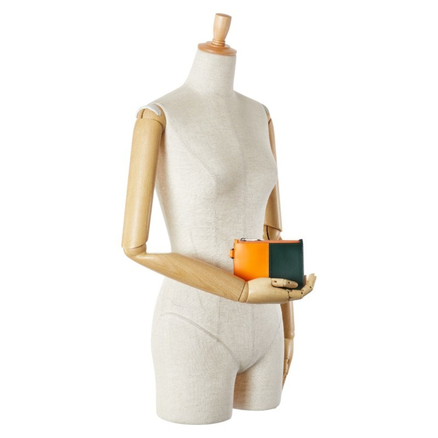 Burberry logo wallet/coin case in orange multicolored leather for women.