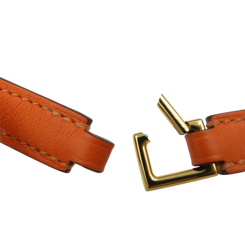Hermes Rival Double Tour U Stamped Swift Leather Orange Strand Bracelet 1342HERMES — New - Store Return