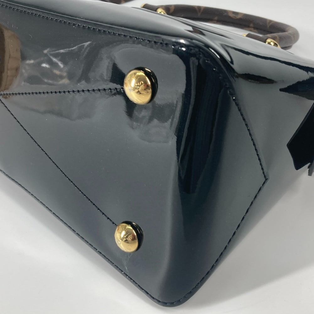 LOUIS VUITTON M54626 Vernis Tote Miroir 2-Way Bag, Shoulder Handbag, Patent Leather/Monogram Canvas, Women's, Noir Black — Like New