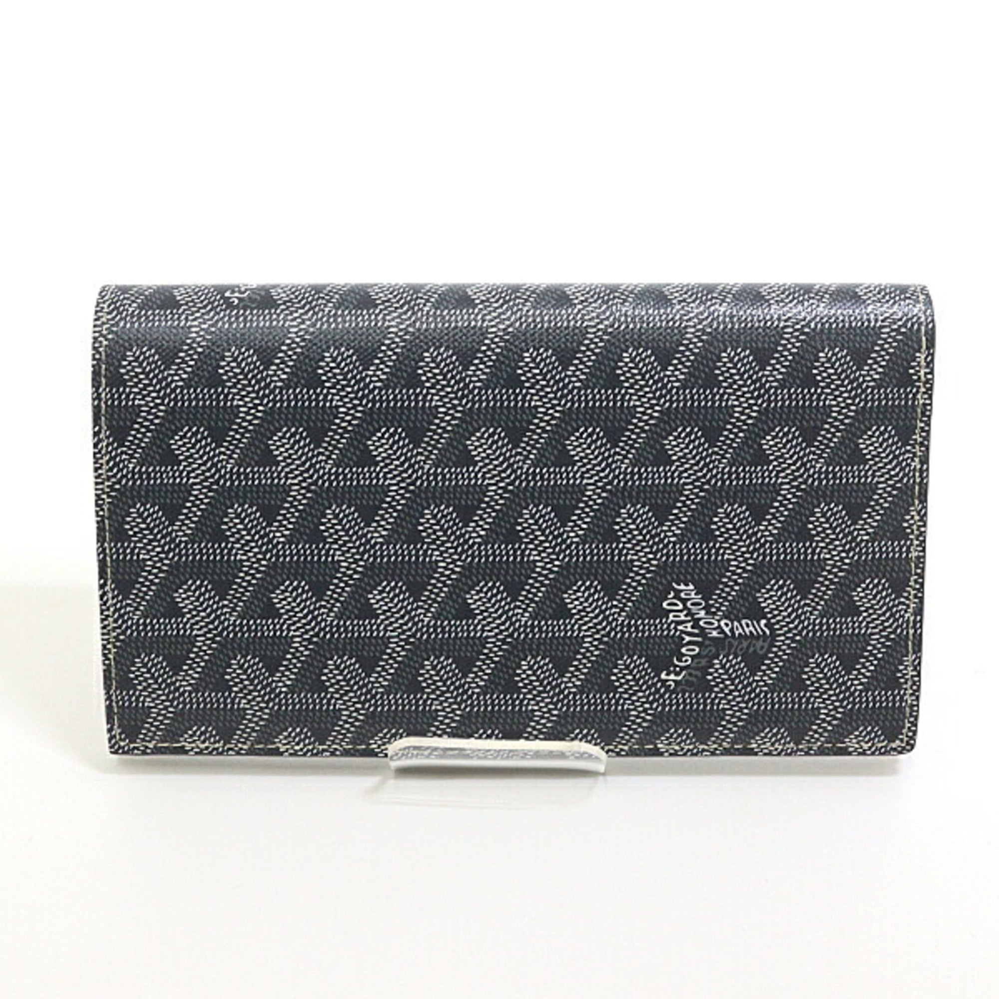 GOYARD Bi-fold Long Wallet Grey Goyardine Canvas F-04661