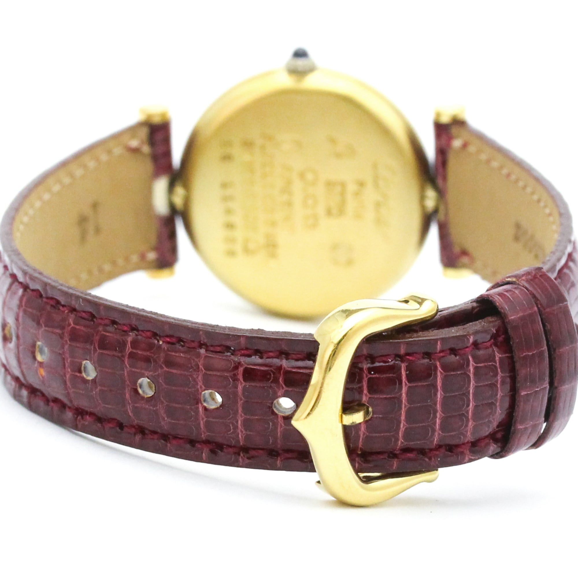 CARTIER Must Vendome Gold Plated Leather Quartz Ladies Watch — Good