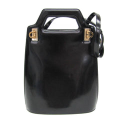 Salvatore Ferragamo Gancini Wanda DH-21 3483 Women's Leather Handbag,Shoulder Bag Black — Like New