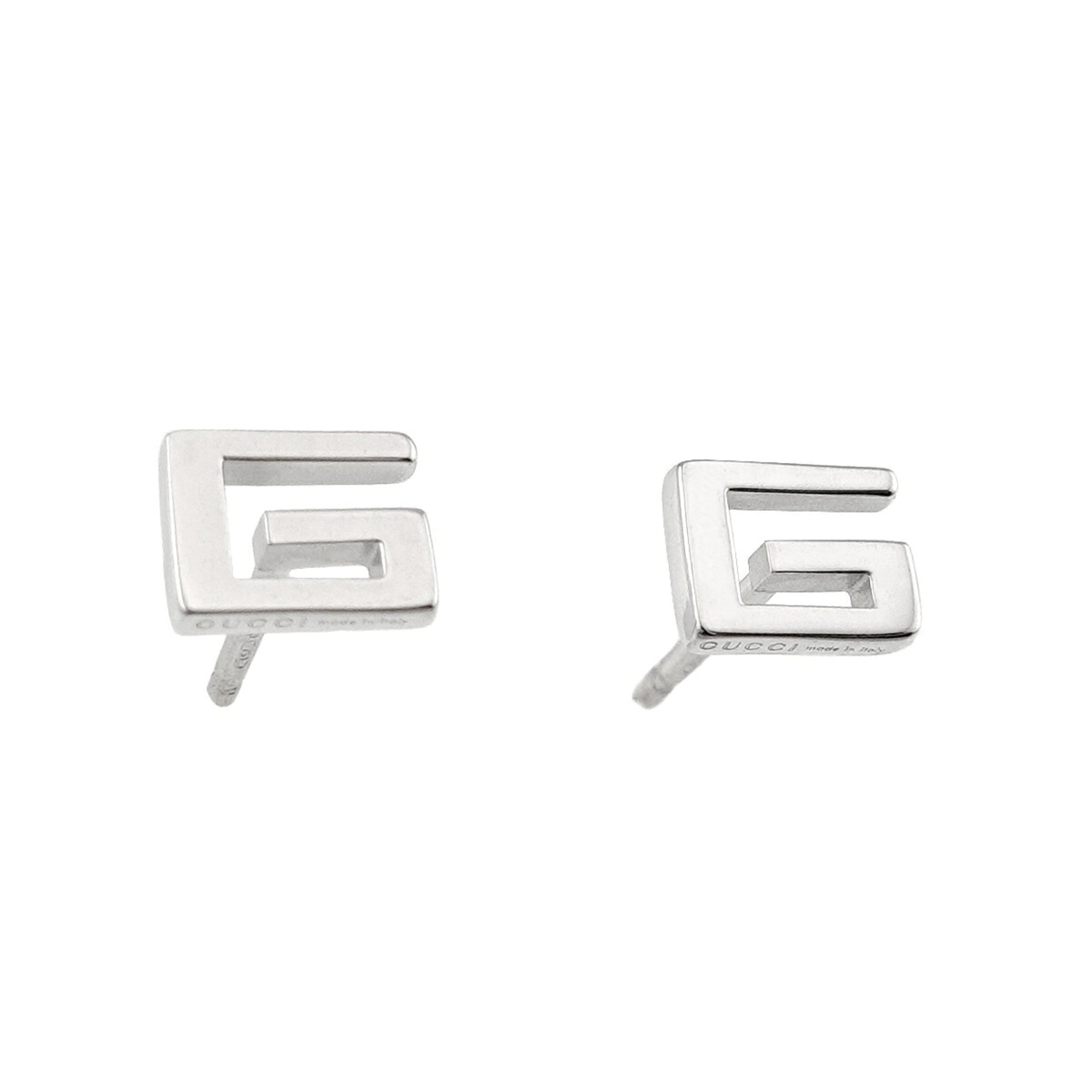 Gucci GUCCI G Earrings 18K WG White Gold 750 Pierced — Like New