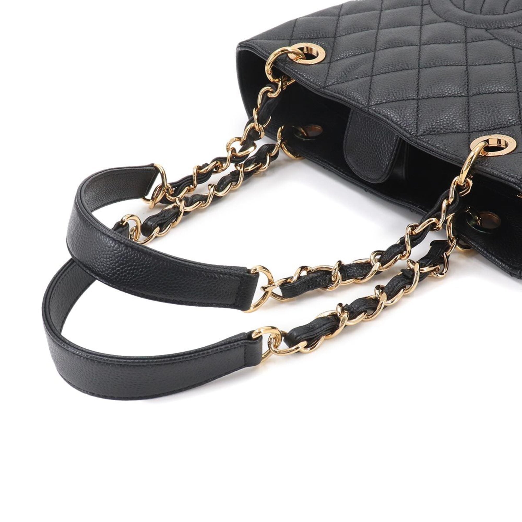 Chanel Matelasse PST Chain Tote Handbag, Caviar Leather, Black, A50994, Gold Hardware — New - Store Return
