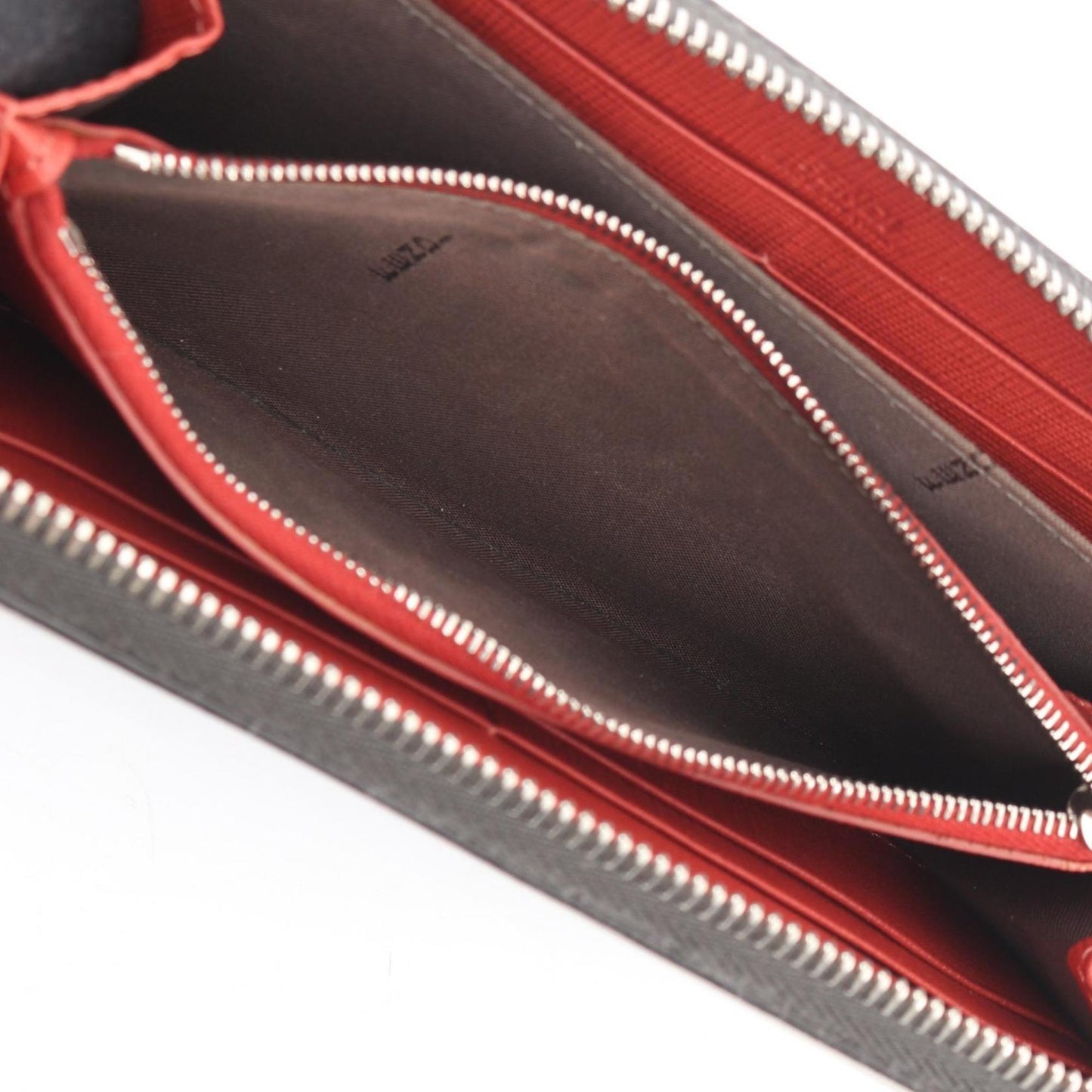 Fendi By the Way round long wallet, leather, women's, gray, beige, multicolor, 8M0299