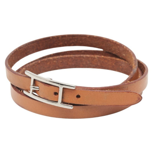 Hermes Api 3 Bracelet, 3-Row Brown Leather, Women's, HERMES