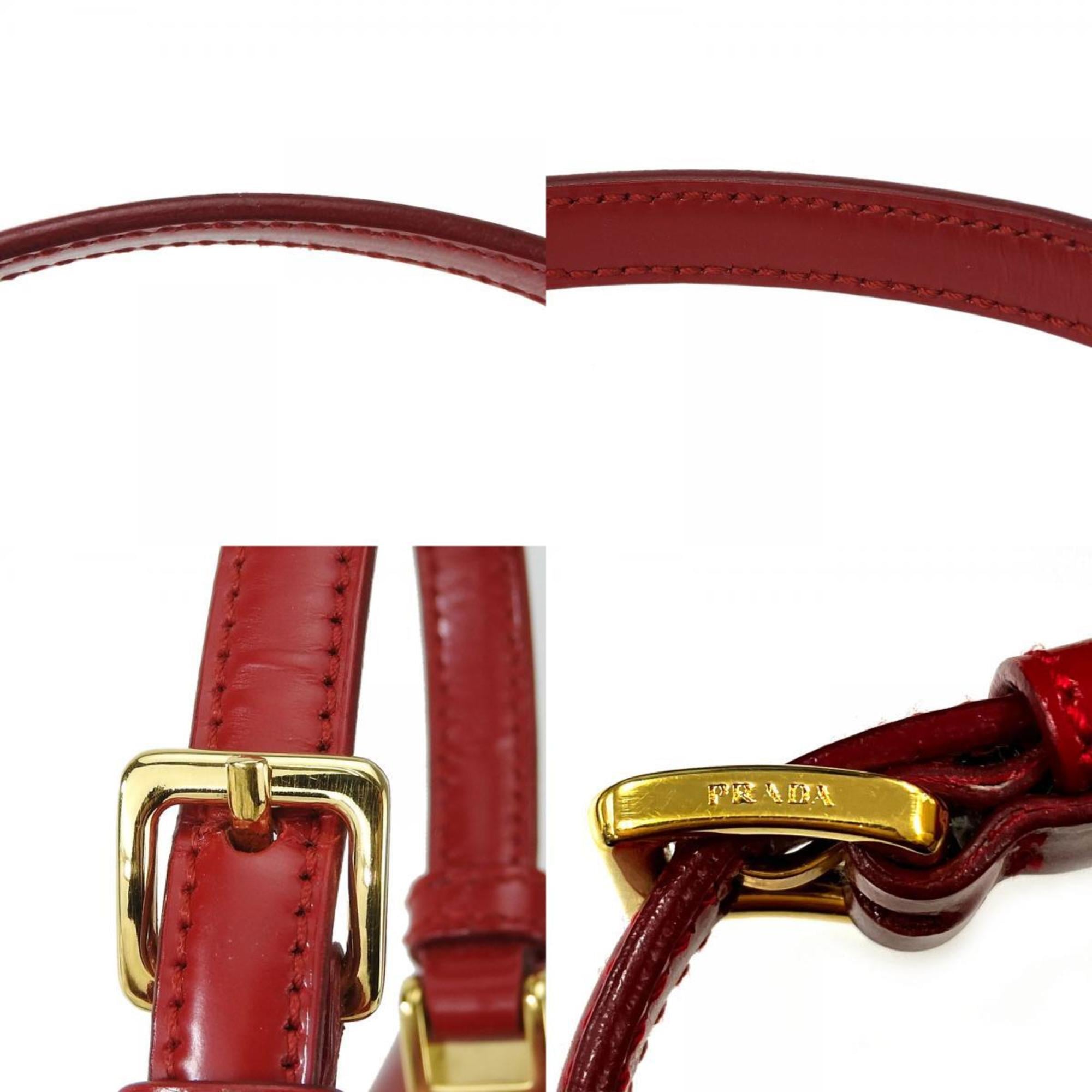 Prada Handbag BN1670 Calfskin ROSSO Red Bag Ribbon Women's PRADA