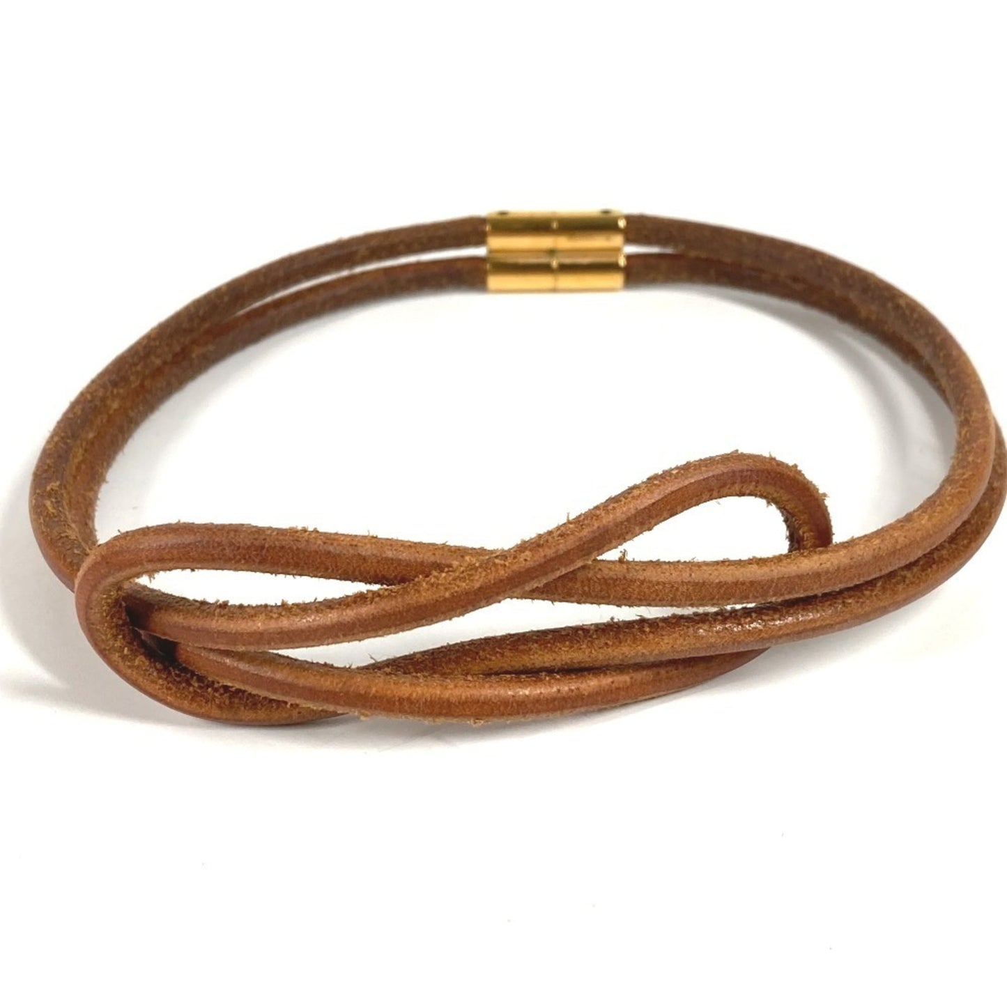 HERMES Herculide Choker Necklace, Leather, Brown, for Men and Women
