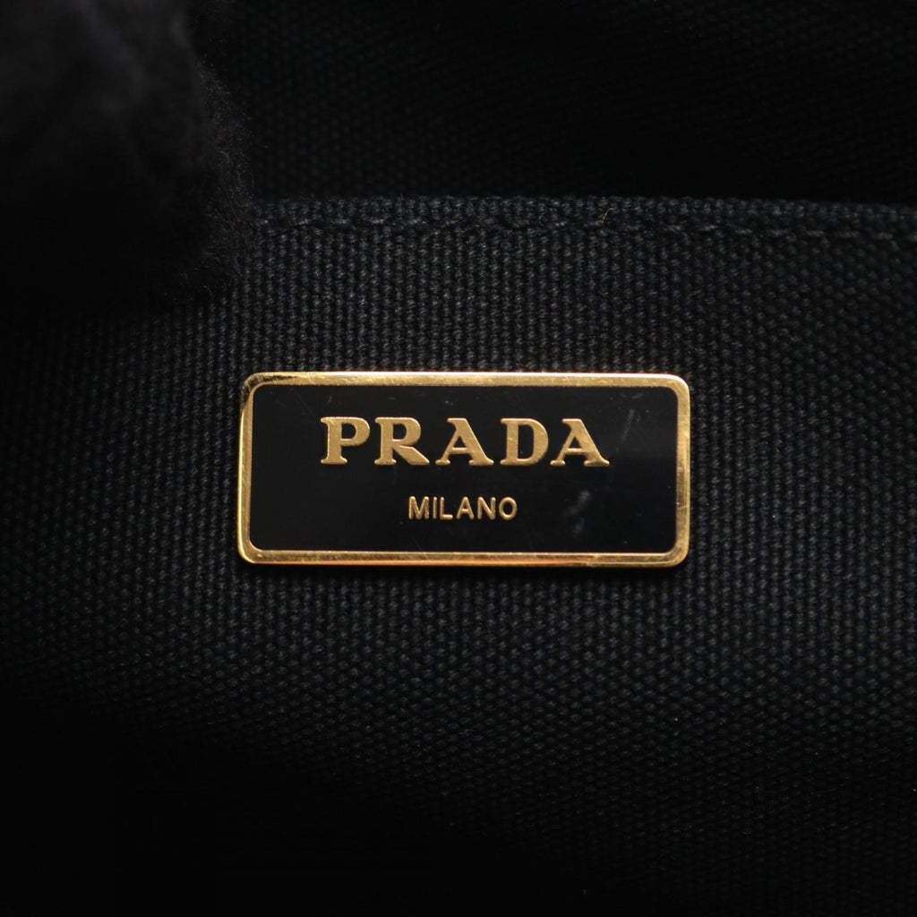 Prada Canapa Tote Bag, Canvas, Women's, Black