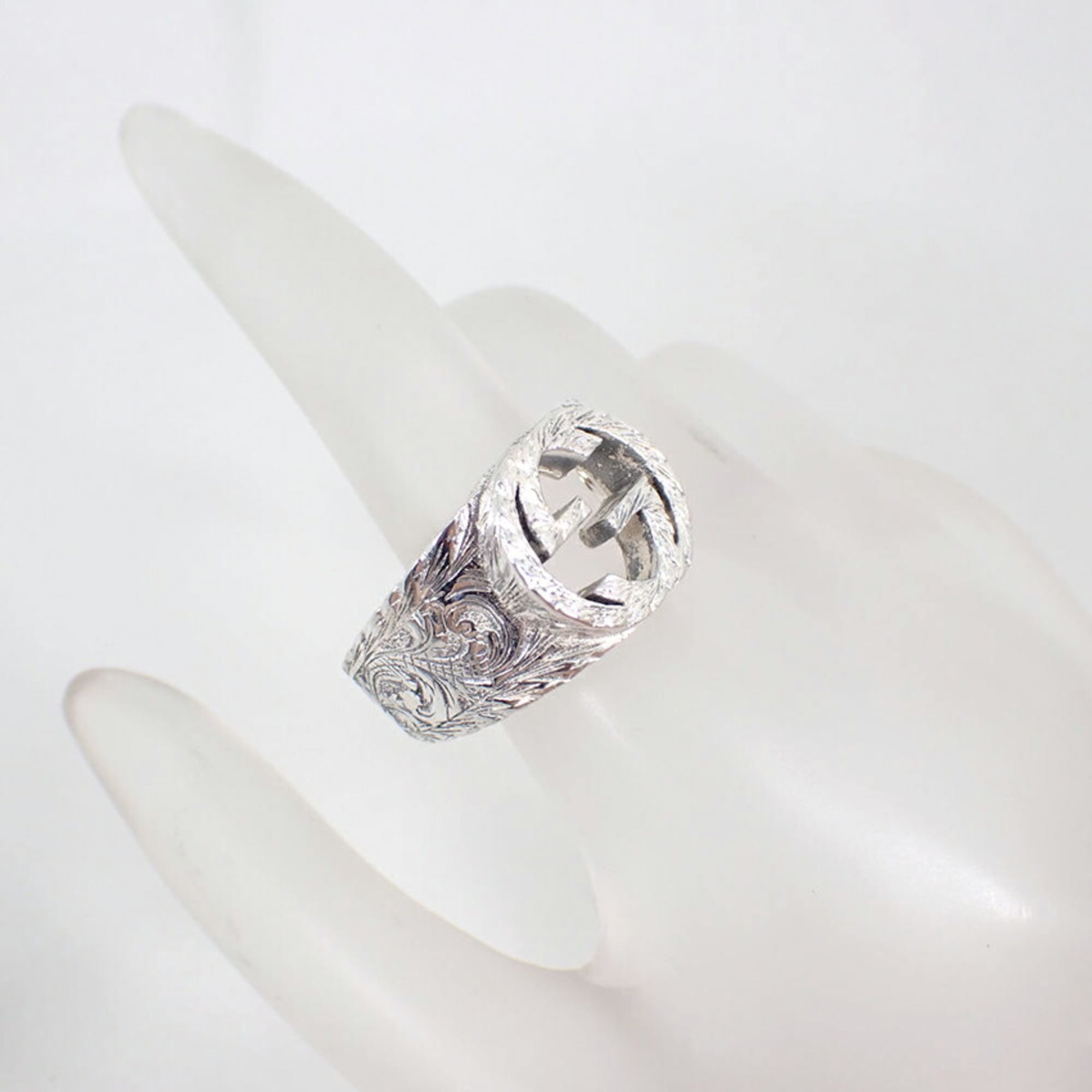 GUCCI Ag925 Arabesque G Ring, Size 23 — Like New