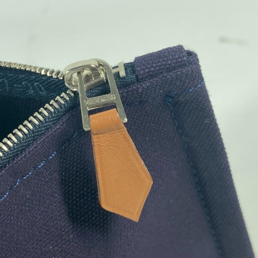 HERMES Hermes Flat Yachting PM Multi-Pouch Pouch Cotton Men's Women's Navy E-240920-6 — Like New