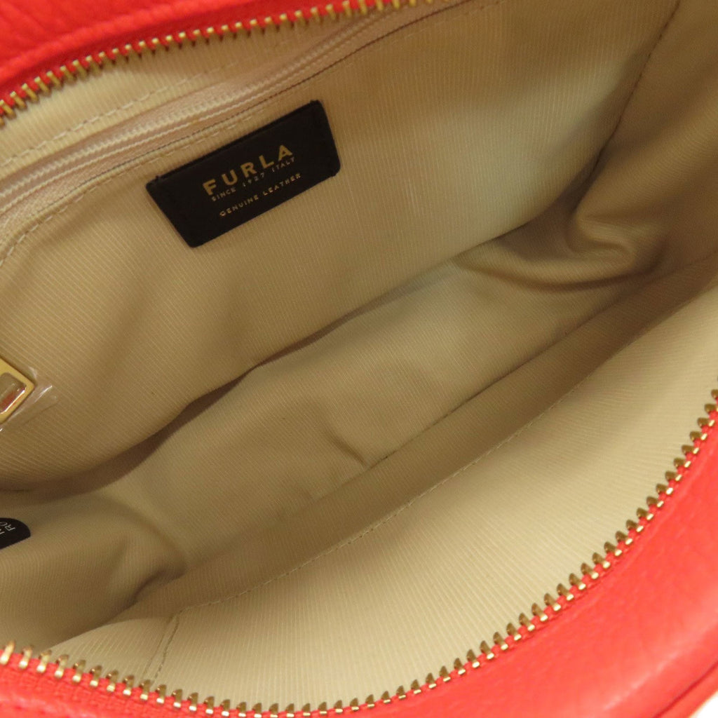 Furla Arch Logo Shoulder Bag Leather Women's