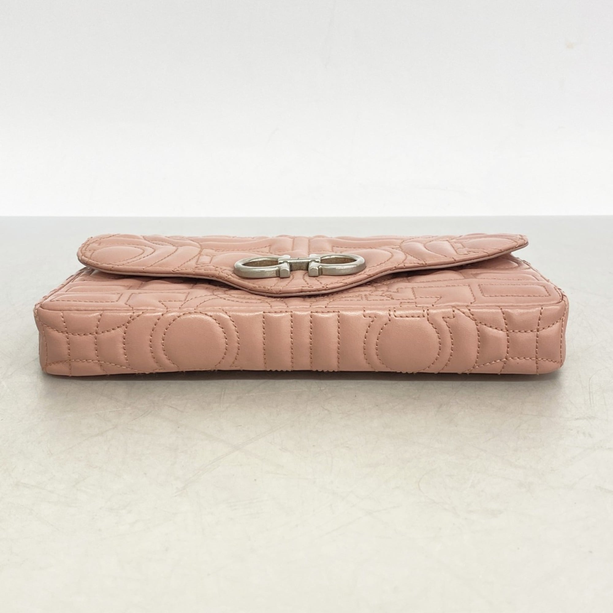 Salvatore Ferragamo Gancini shoulder bag in pink leather