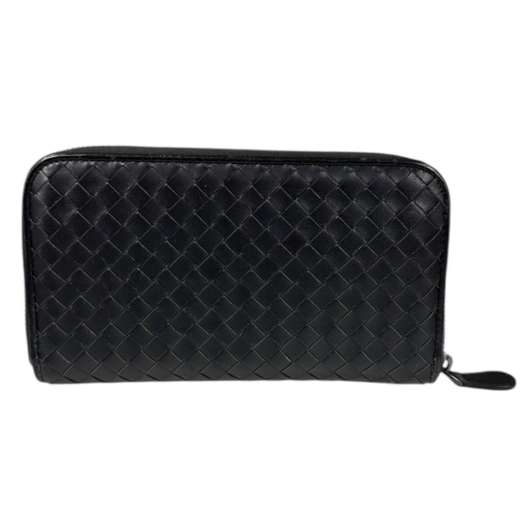Pre-owned Bottega Veneta Intrecciato long wallet, leather, men's.
