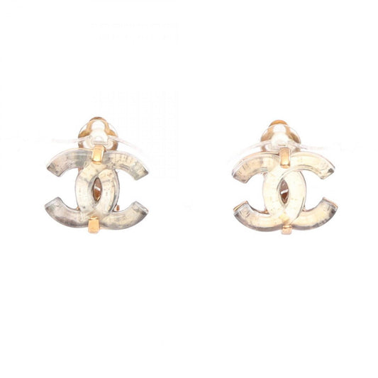 CHANEL Coco Mark Earrings with Gold Plated Rhinestones for Women, Available in and Clear
