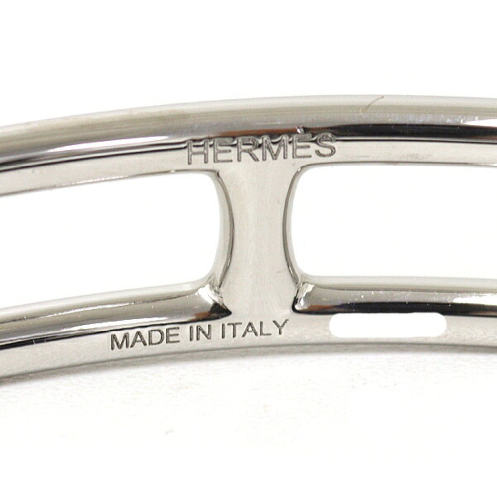 Hermes leather bracelet "Luri" Double Tour, Veau Swift leather, black and silver — Like New