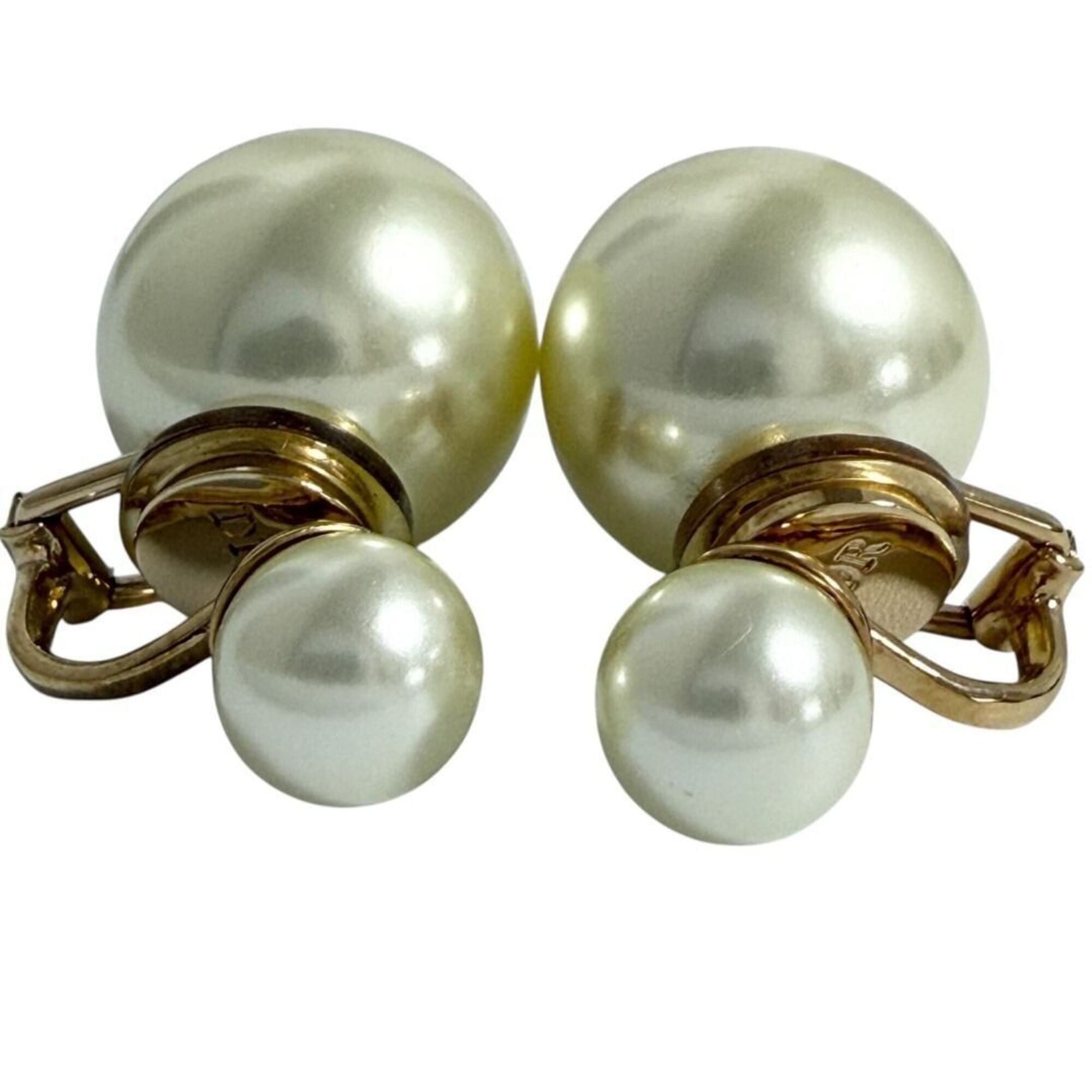 Christian Dior Dior Women's Tribal Clip Earrings, Faux Pearl — Like New