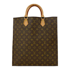 LOUIS VUITTON Louis Vuitton Sac Plat Monogram Logo Pattern Leather Handbag Tote Bag Brown 04714 — Like New