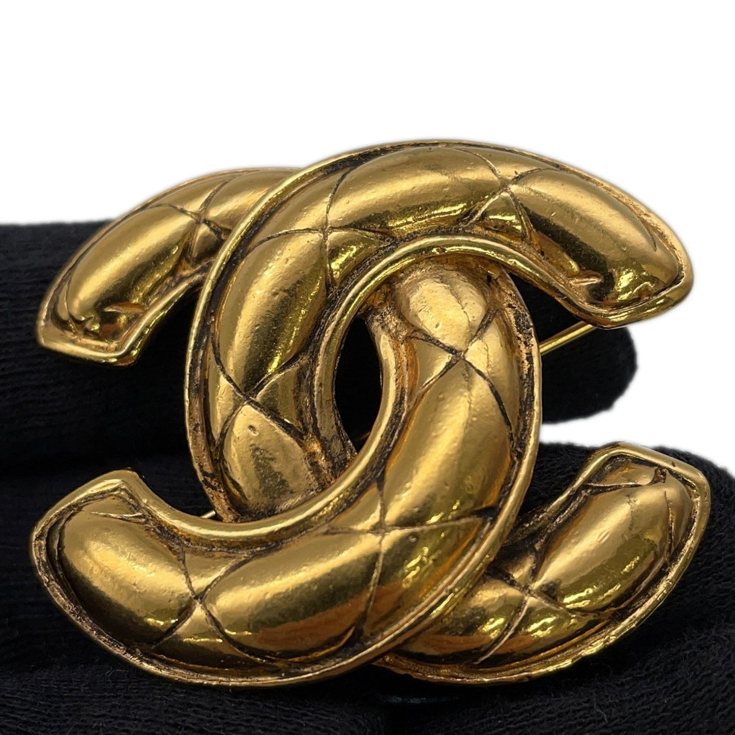 Chanel Coco Mark Matelasse Metal Brooch CHANEL