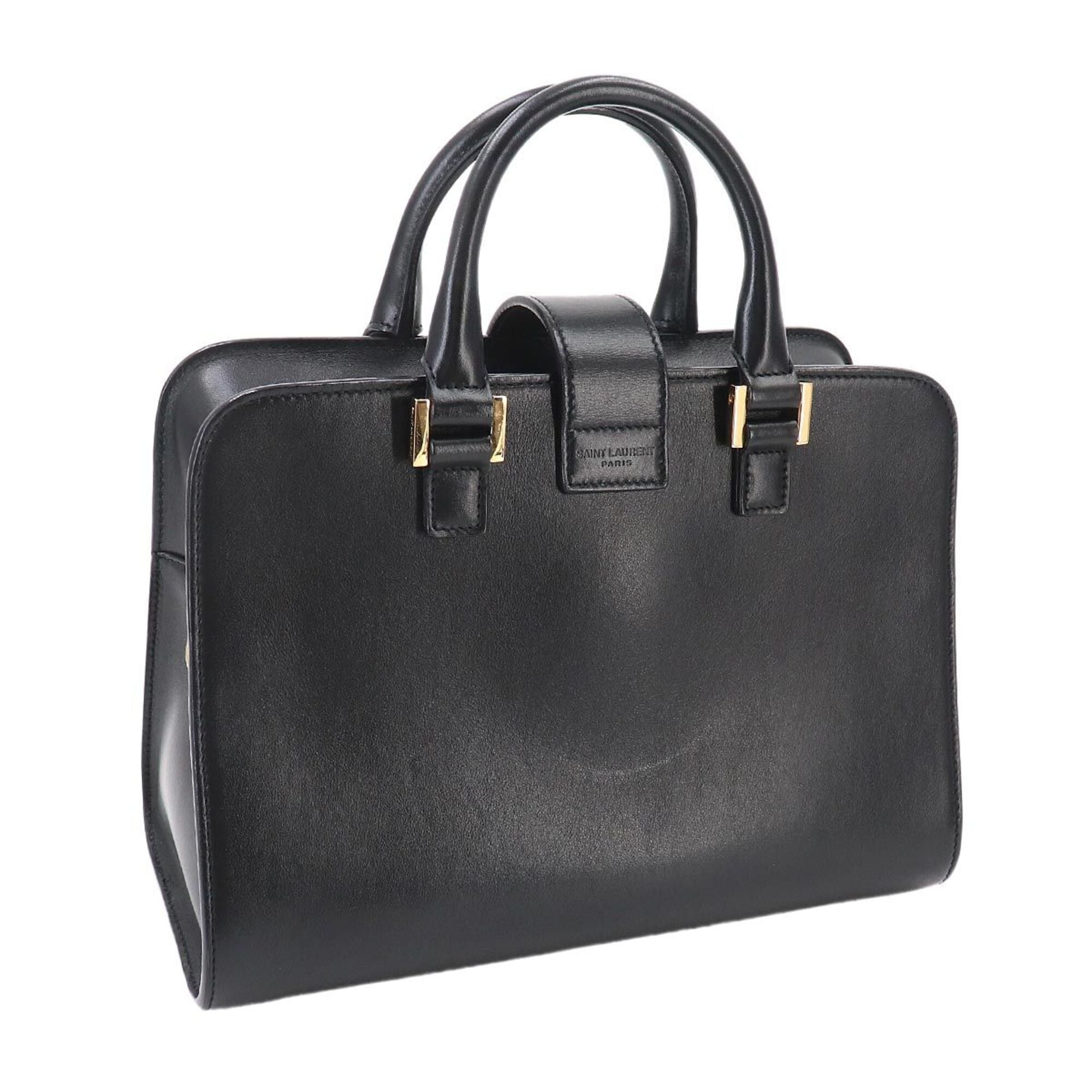 Saint Laurent Baby Cabas 2-way Hand/Shoulder Handbag, Leather, Black, 568853 — Like New