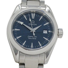 Omega Seamaster Aqua Terra 2577.80 Women's Watch, Brand Name, Date, Quartz, Stainless Steel (SS), Silver/Navy — Good