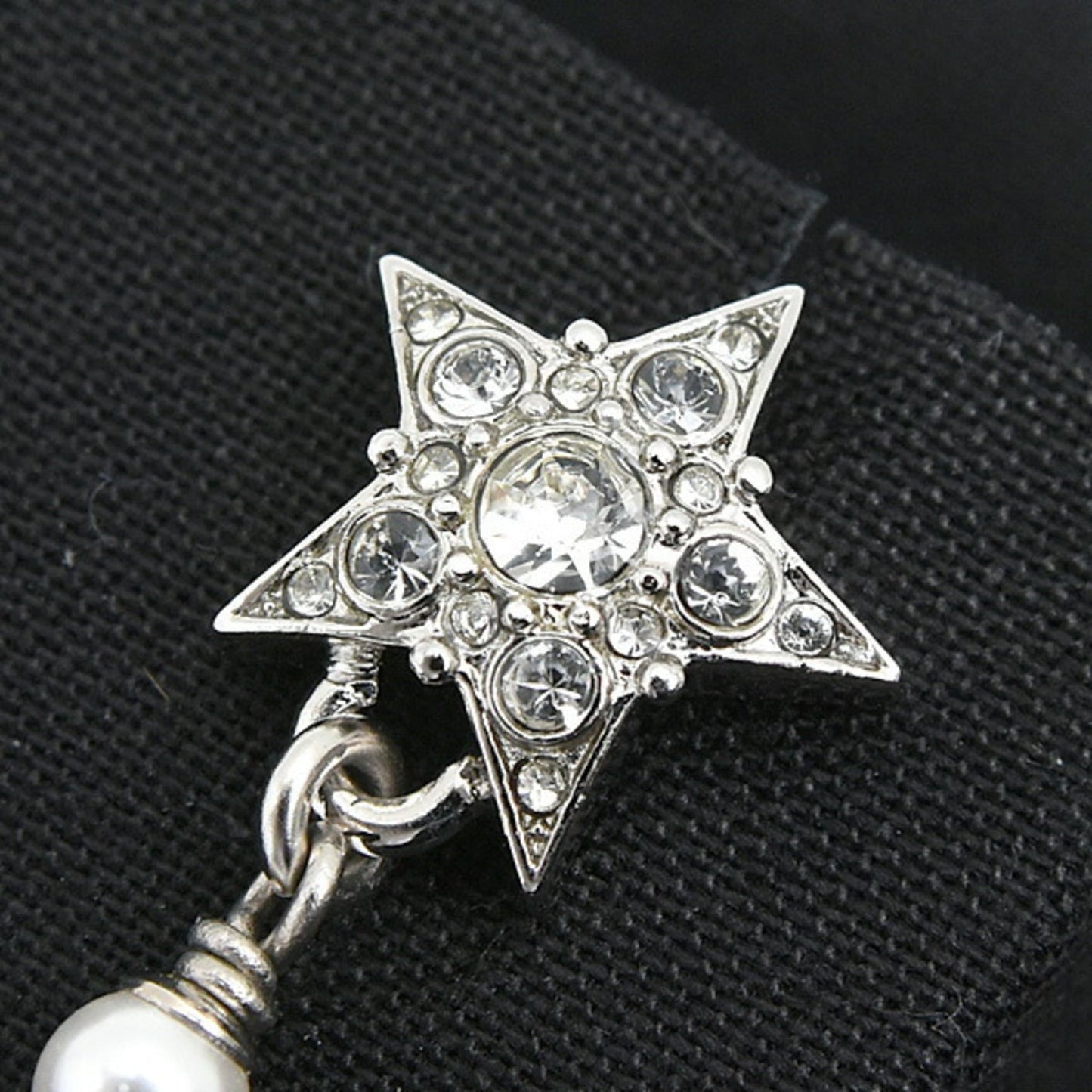 Chanel Women's Earrings with Star Motif, Coco Mark, Faux Pearls, and Rhinestones, B20P, Brass