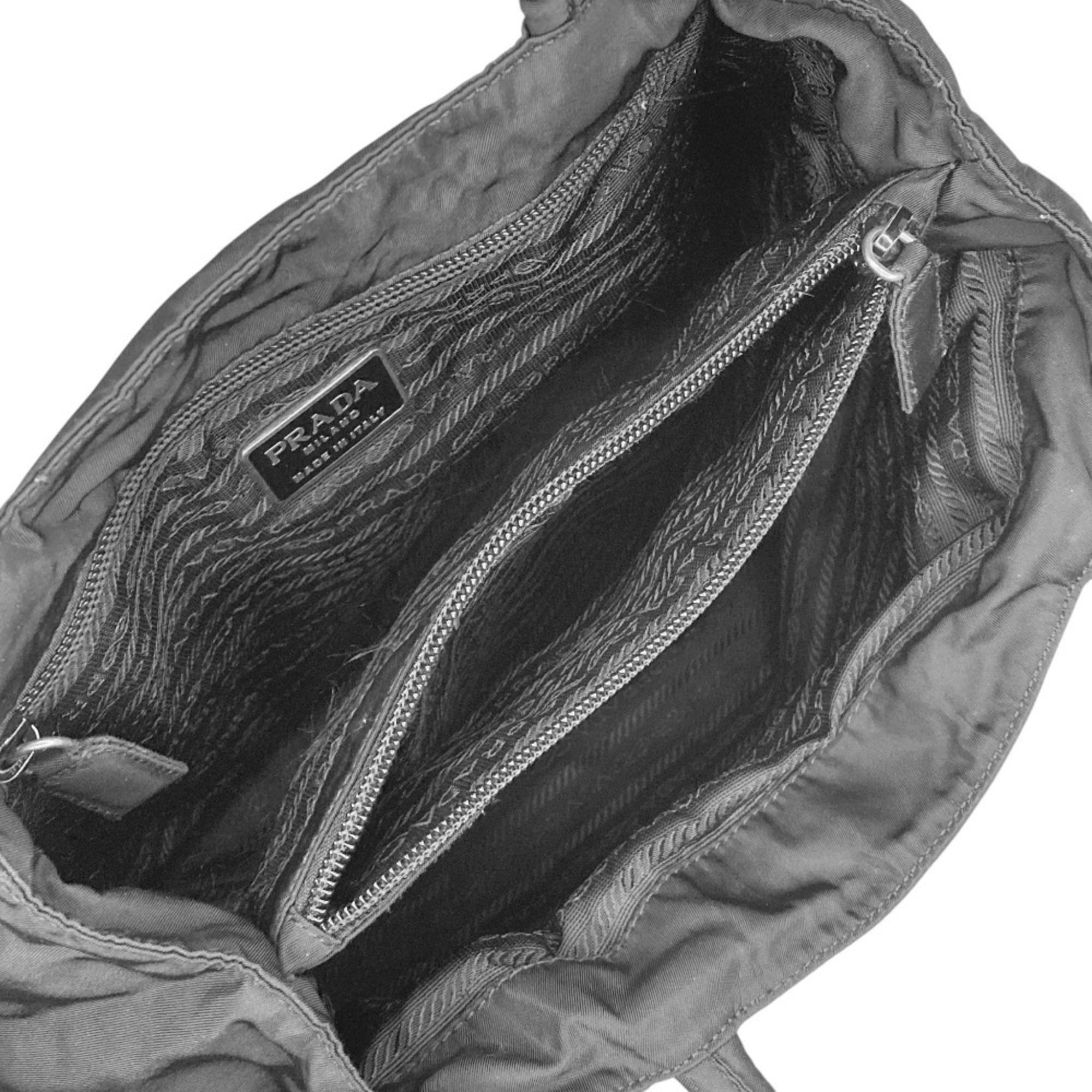 PRADA Prada Triangle Logo Plate Nylon Handbag in Black for Men and Women