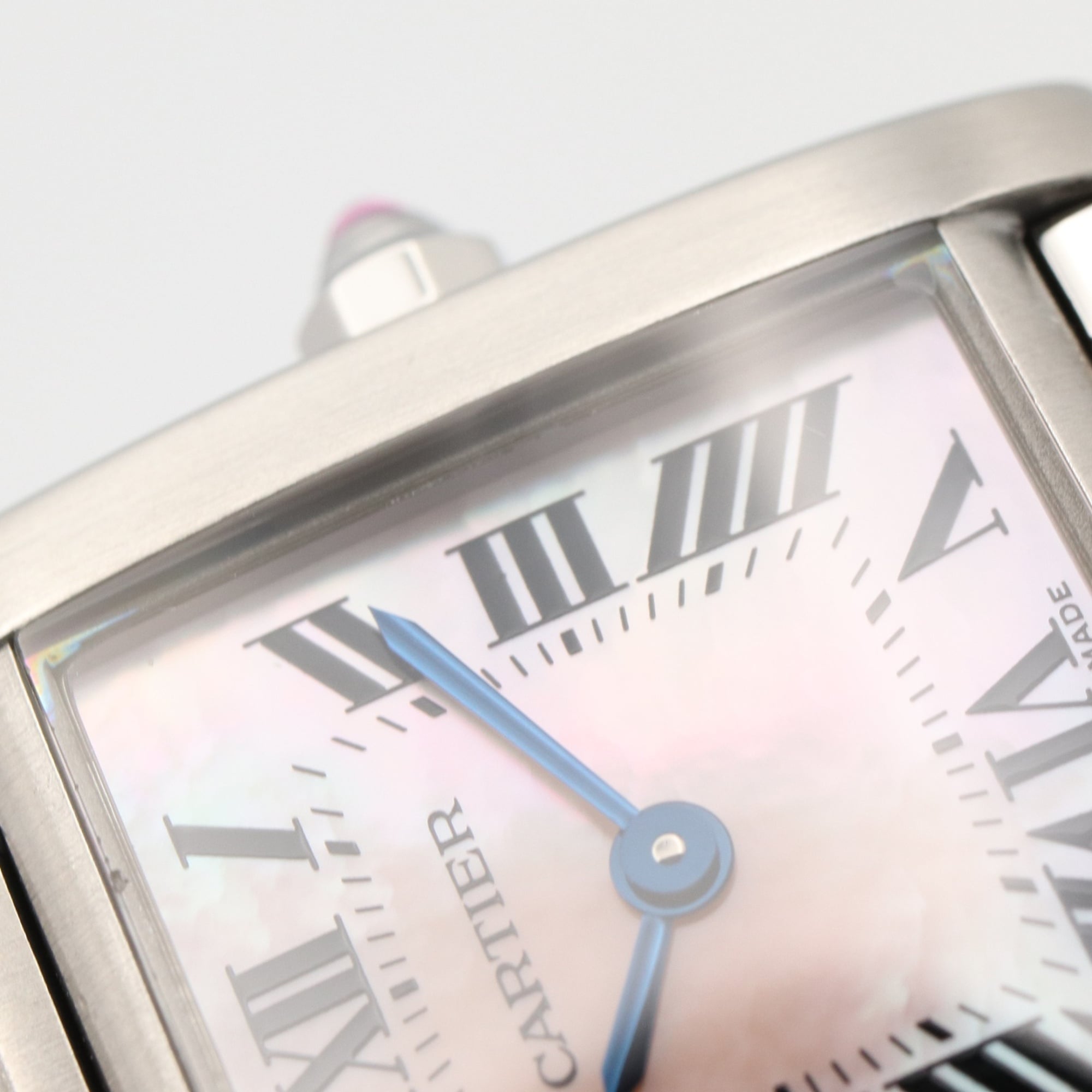 Cartier Tank Française SM Watch, Stainless Steel, Ladies, Pink/Pink Shell, W51028Q3 — Very Good