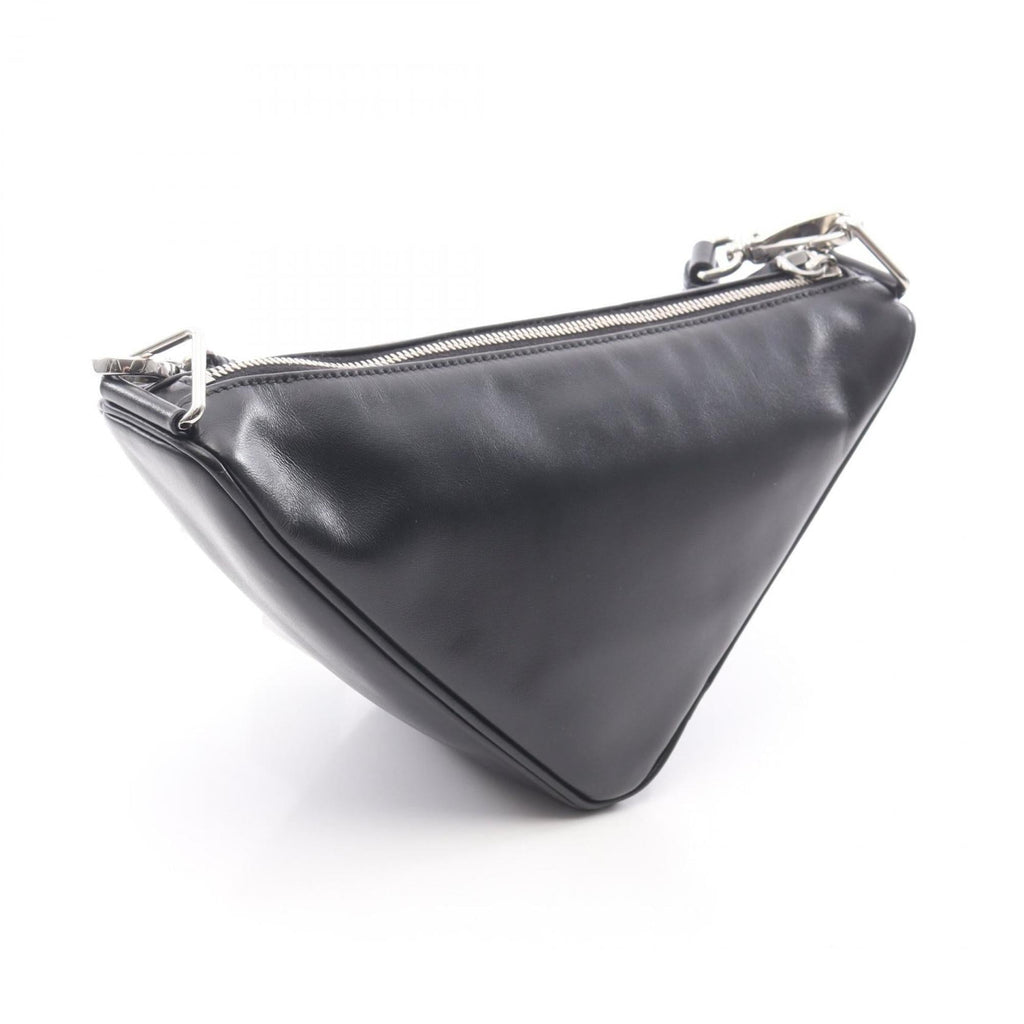 Prada Triangle Shoulder Bag, Leather, Women's, Black, 2VH155