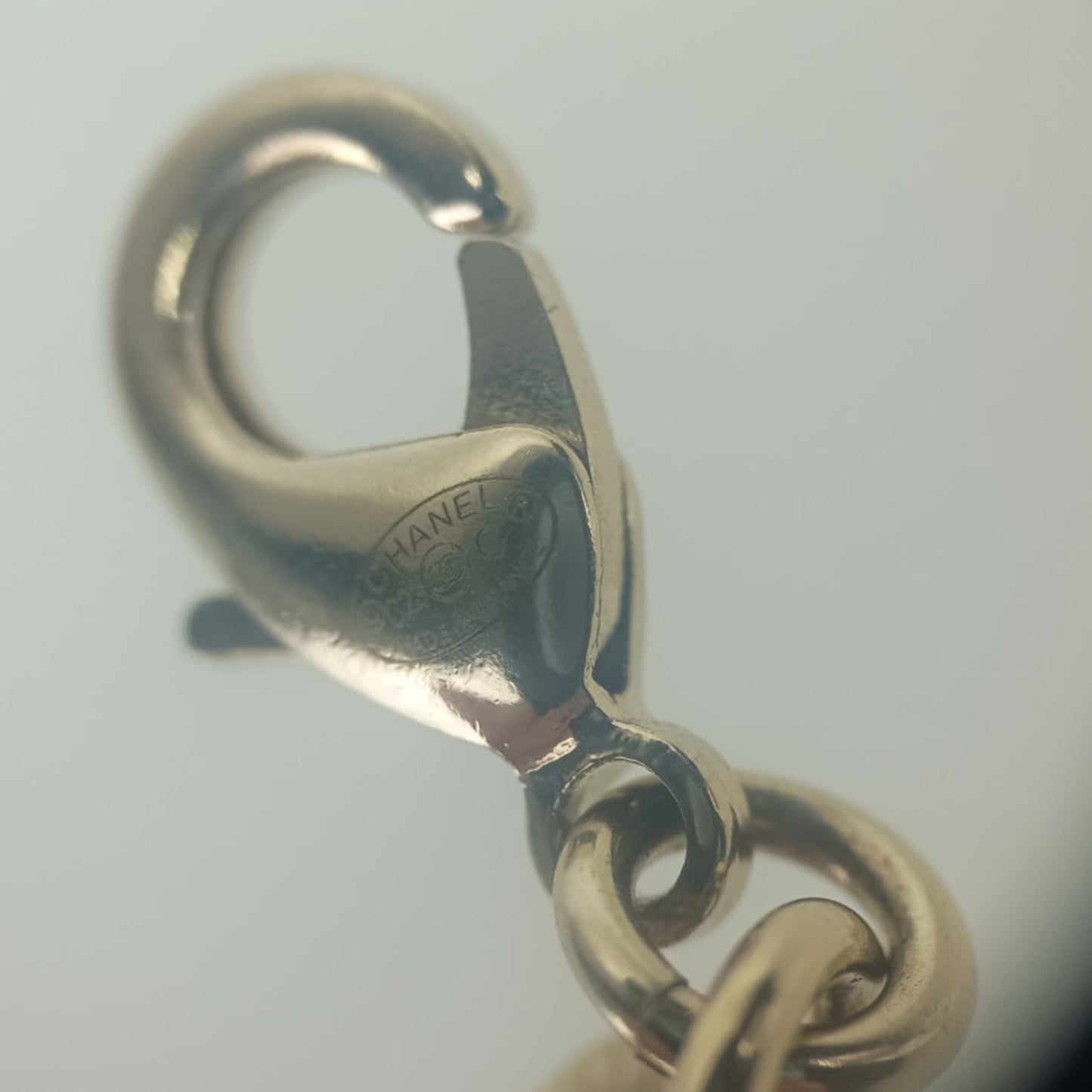 CHANEL Coco Mark Wristwear Chain Bracelet in Gold with Rhinestones, Women's, C23 C