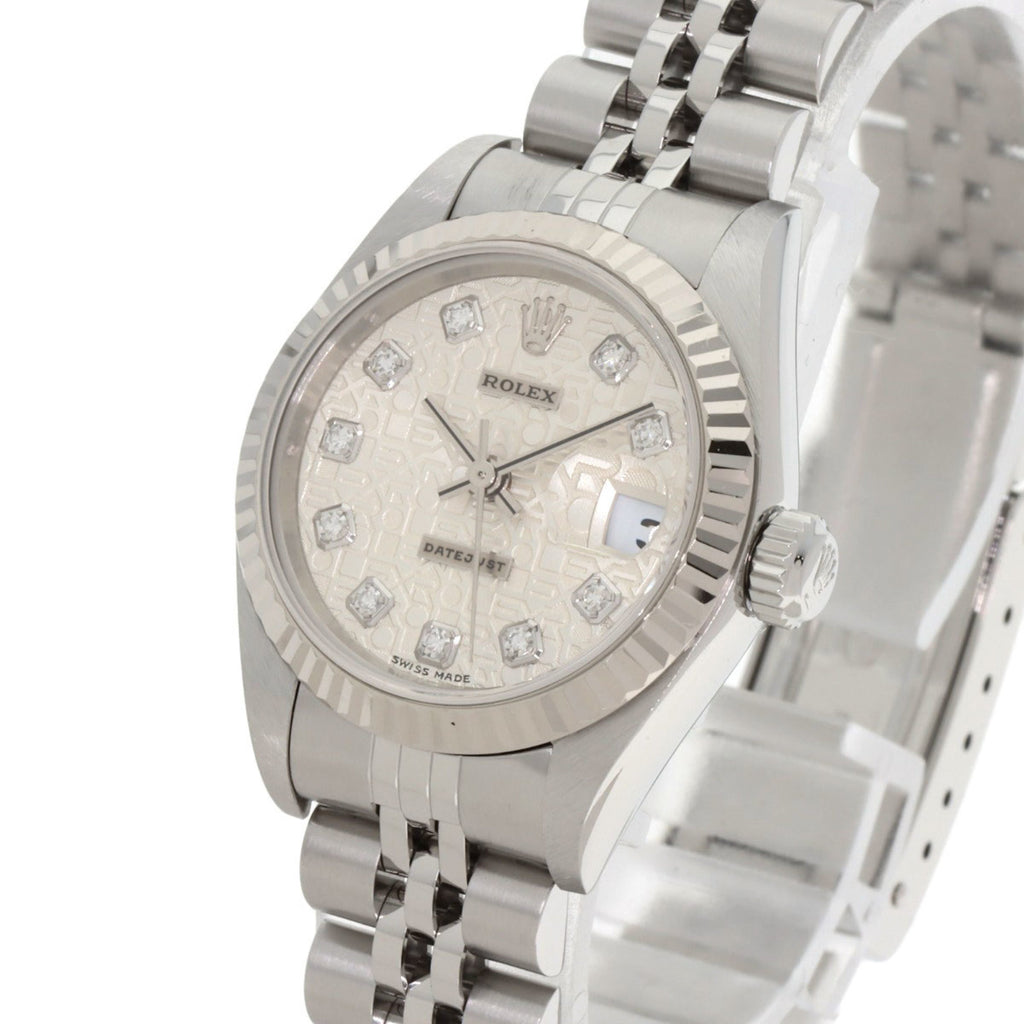Rolex 79174G Datejust 10P Diamond Watch in Stainless Steel SS 18K White Gold for Women