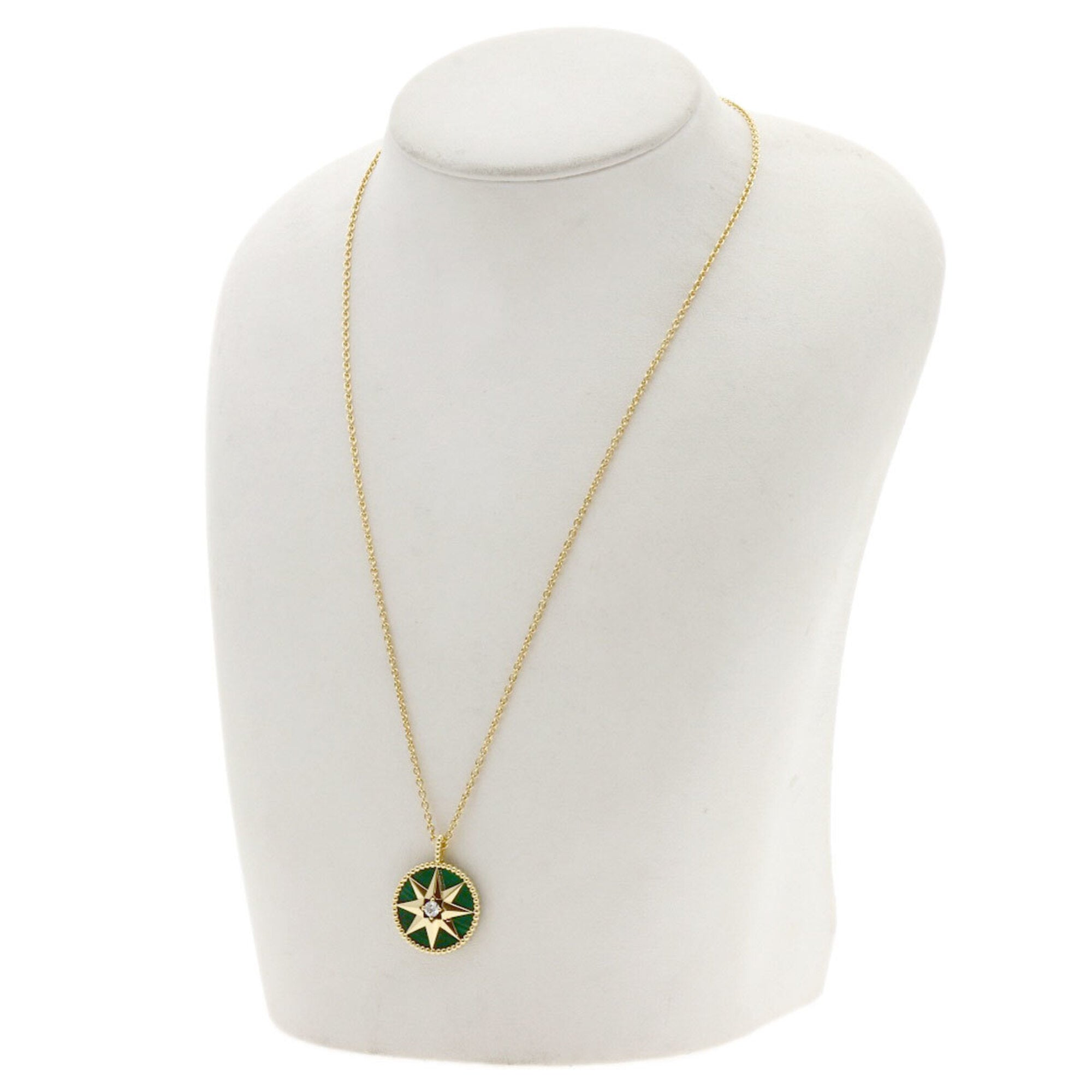 Christian Dior Dior Rose des Vents Medium Malachite Diamond Necklace 18K Yellow Gold Women's — Like New