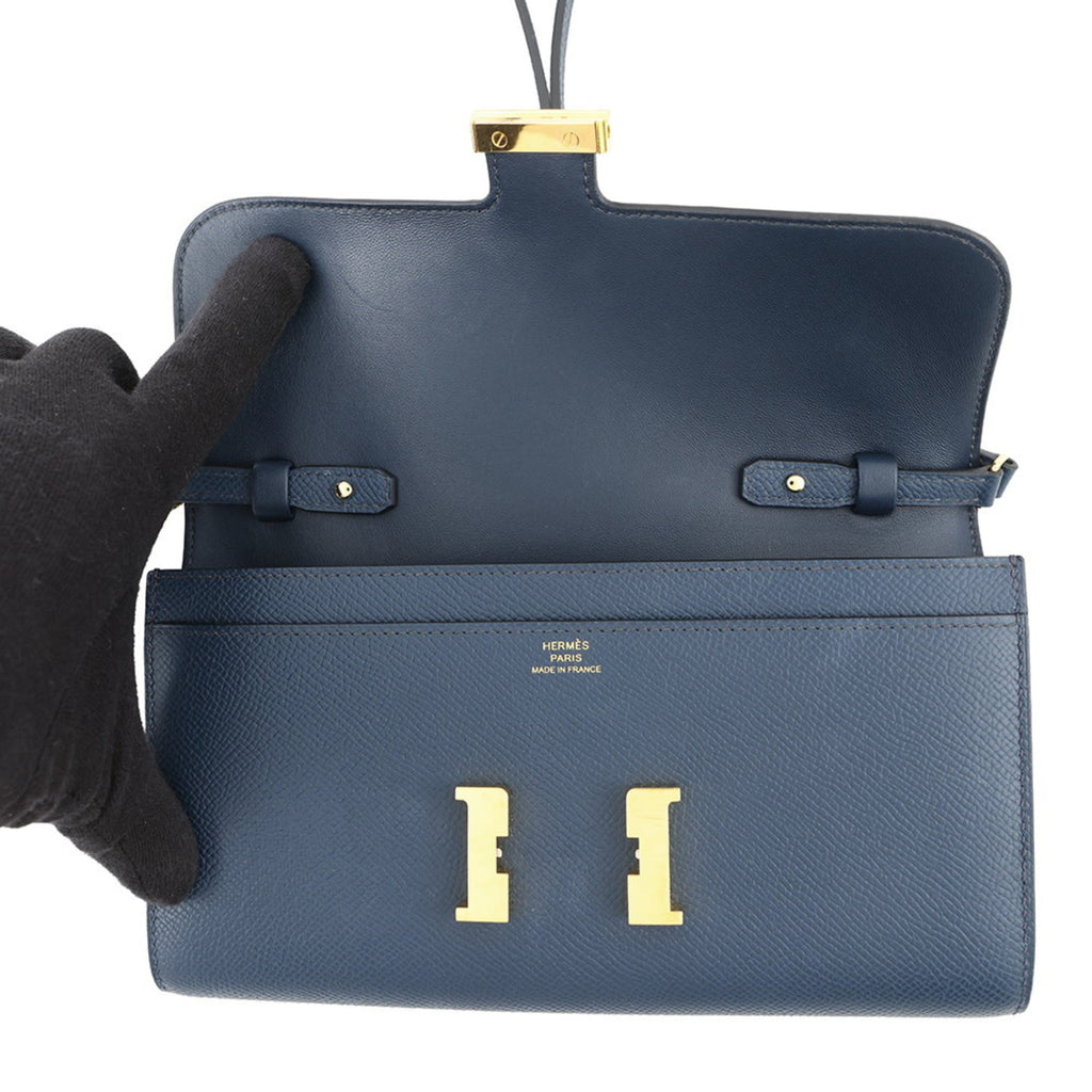 Hermès Constance To-Go Long Wallet in Sangle Cordage, Deep Blue/Epson, W Stamp, Wallet, Shoulder HERMES WALLET