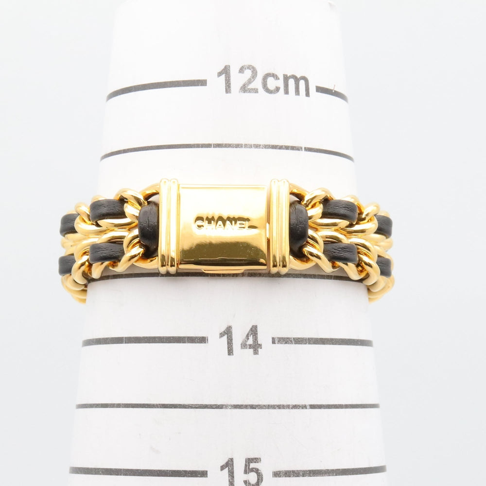 Chanel CHANEL Première S Watch, Gold Plated (GP), Leather Strap, Women's, Black, H0001 — Very Good