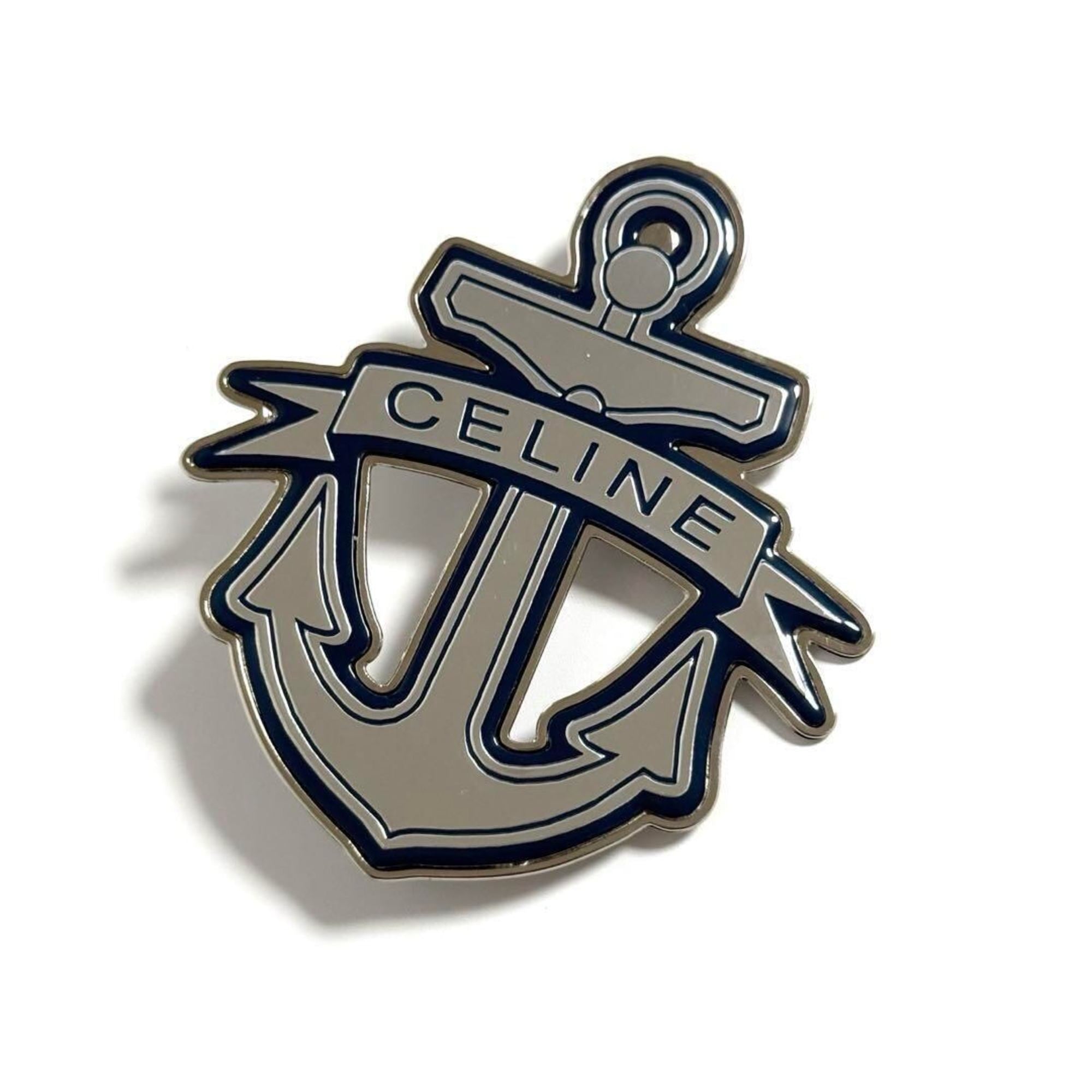 Celine Men's Women's Brooch Badge Anchor Marine Blue — Like New