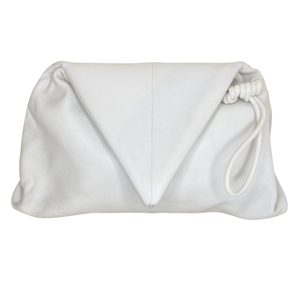 BOTTEGA VENETA Triangle Flap Clutch Bag in Off-White for Women