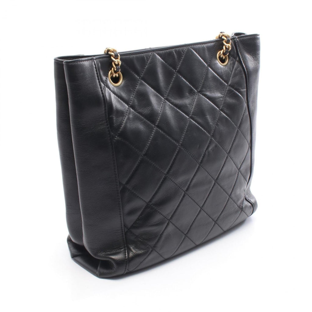 CHANEL Matelasse Shoulder Bag, Leather, Women's, Black, AS2295