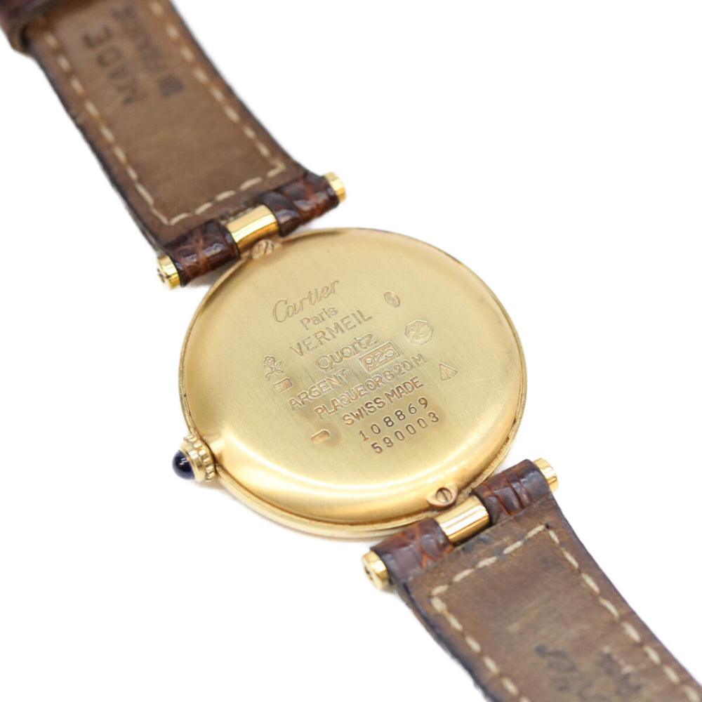 Cartier 90s 925 Must Vendôme Vermeil LM Quartz Watch, Gold with Ivory Dial, Ladies — Very Good