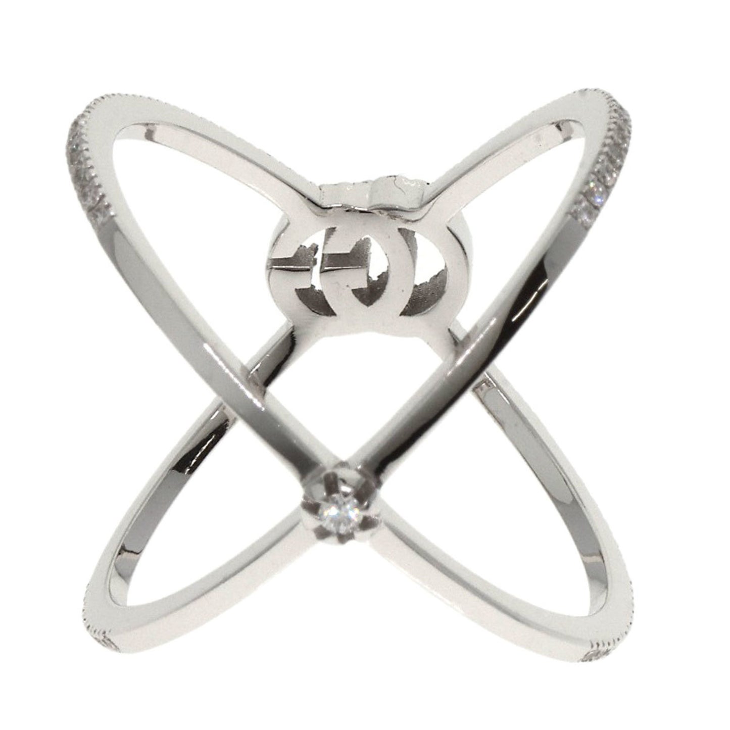 Gucci GG Running Diamond #10 Ring in 18K White Gold for Women