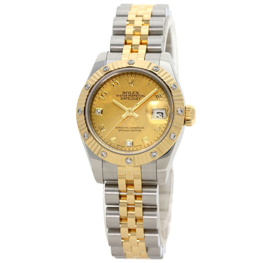 Rolex 179313 Datejust 2P Diamond Gold Dust Watch Stainless Steel SSxK18YG Ladies ROLEX