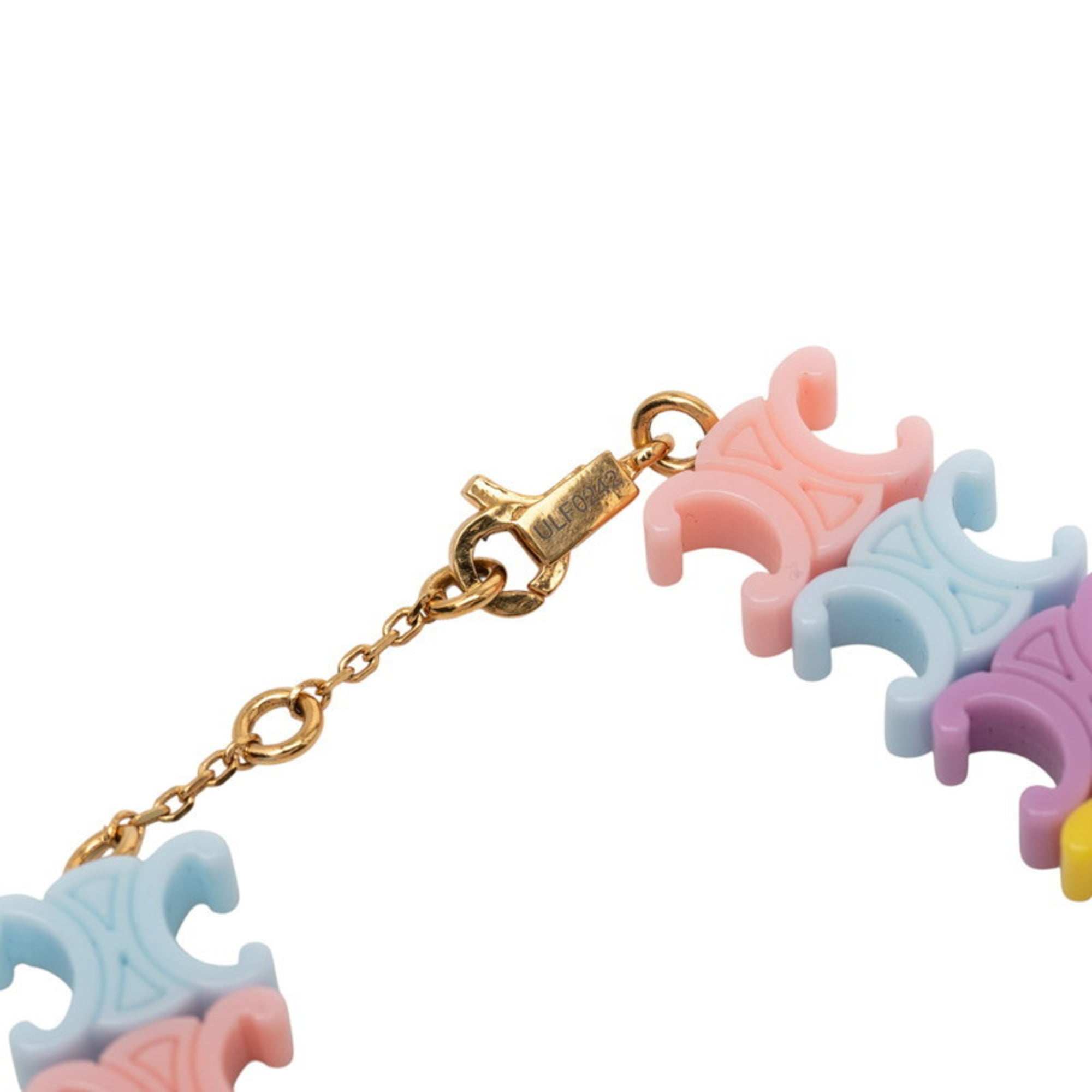Celine Triomphe Baby Bracelet in Multicolored Gold and Plastic with Plated Design for Women