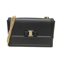 Salvatore Ferragamo Vara AU-21G462 Women's Leather Shoulder Bag Black — Like New