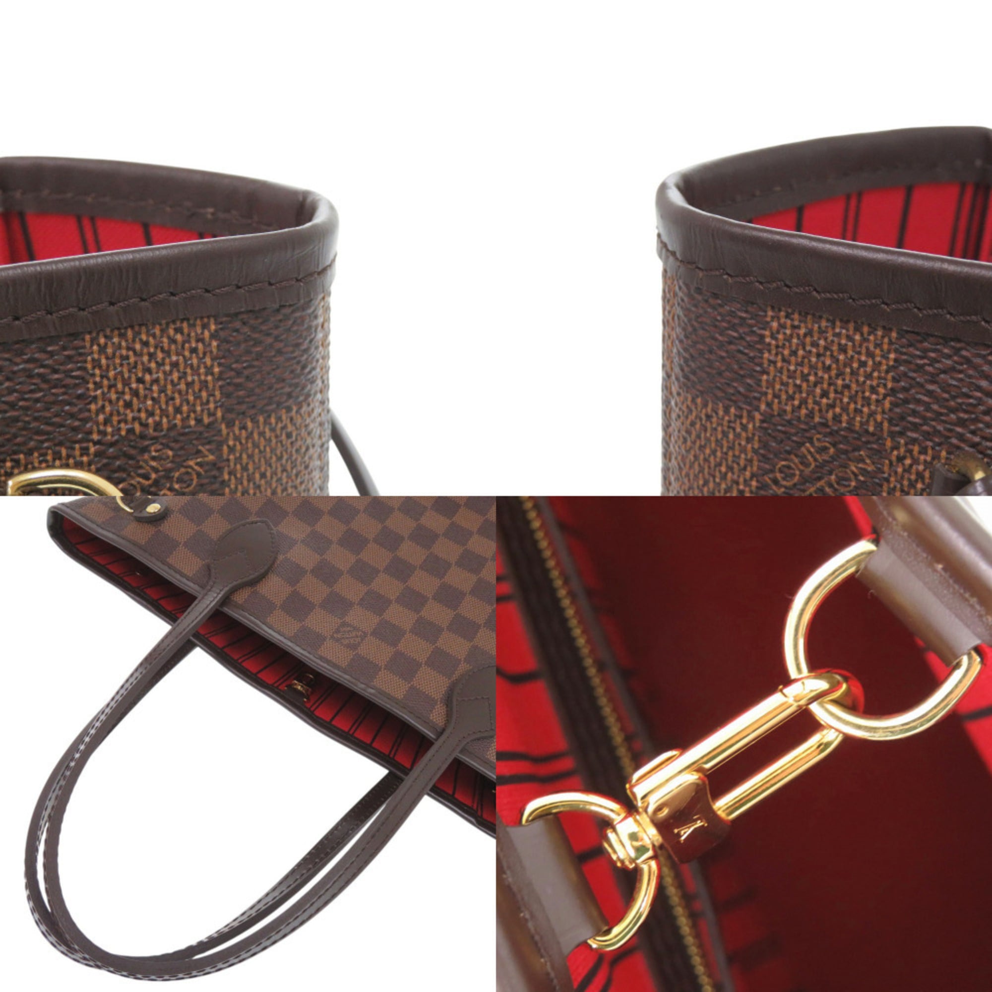 Louis Vuitton Neverfull PM Handbag with Pouch, Damier N41359 Cerise Tote Bag LV 0086 LOUIS VUITTON — Like New