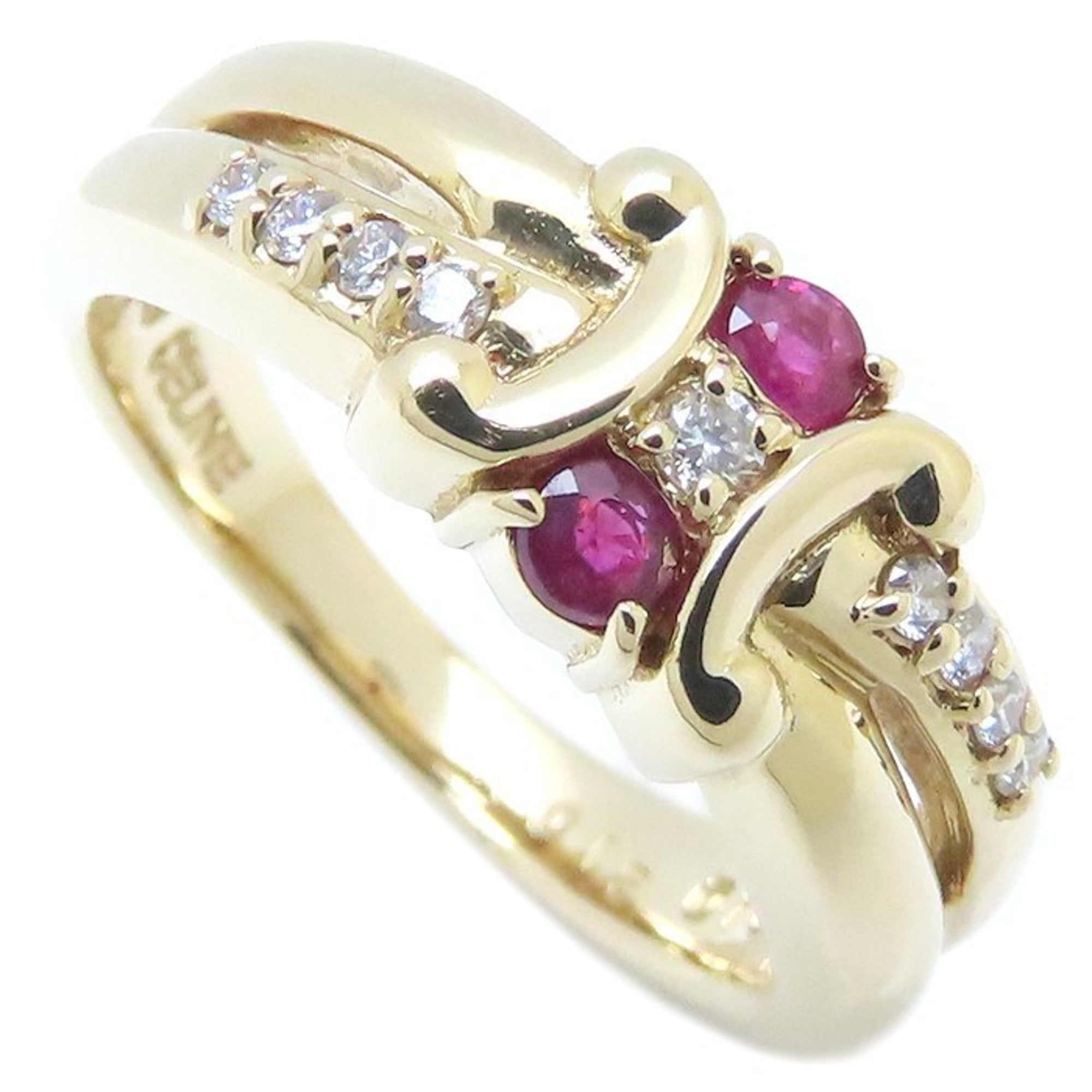 CELINE Women's Ring with 0.18ct Ruby and 0.10ct Diamond, 18K Yellow Gold, 294211