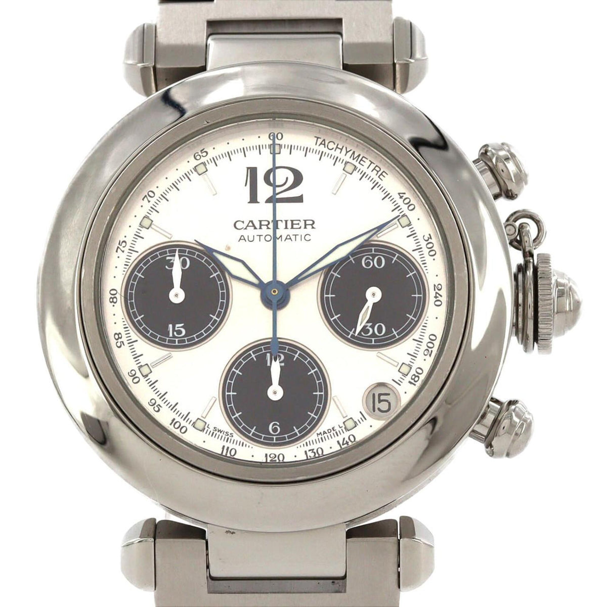 Cartier Pasha C Chronograph W31048M7 Stainless Steel Automatic Watch — Very Good